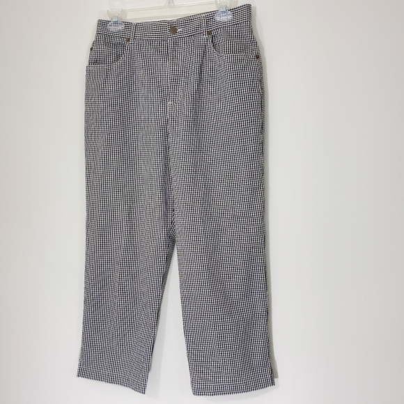 Evan Picone Pants - Evan-Picone Black/White Checked Capris, Size 8